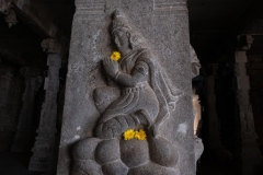 Bas-relief embellished with flowers in the great temple of Tanjore