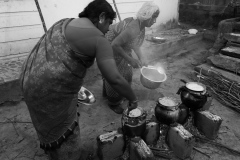 Preparing food for the Pongal festival in Tanjore, Tamil Nadu, India