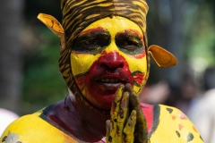 Figurant during a parade, Pongal festival